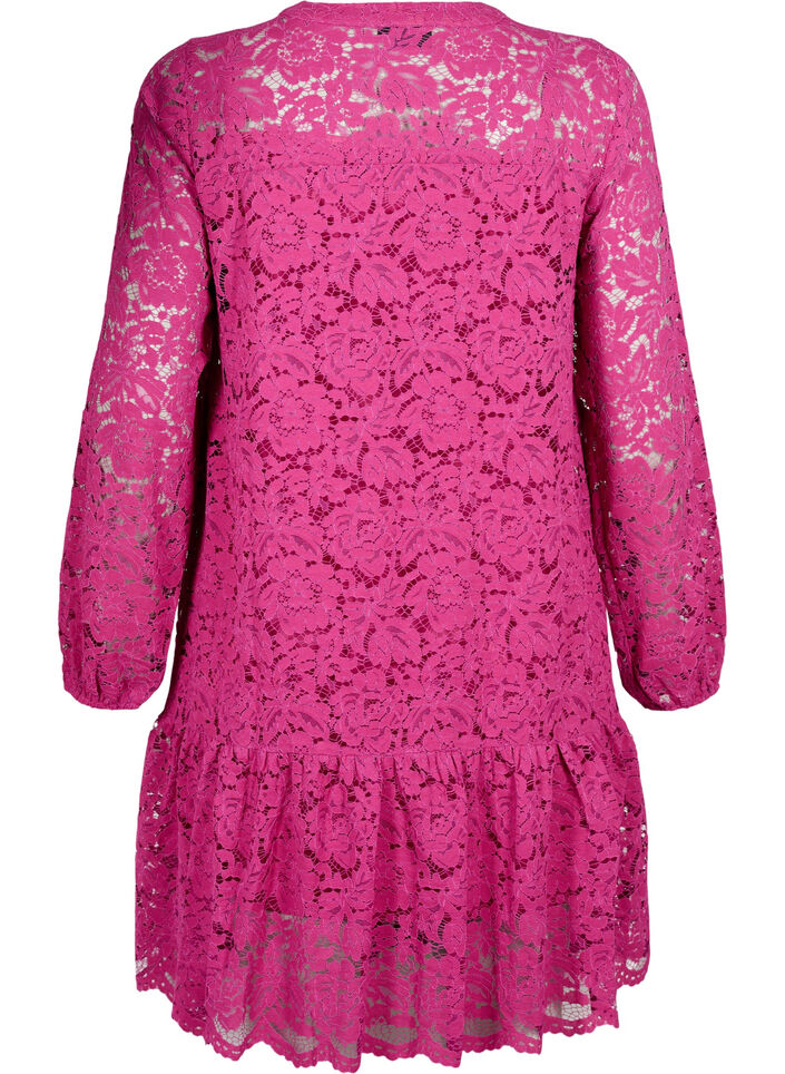 Robe en dentelle avec boutons et forme en A, Festival Fuchsia, Packshot image number 1