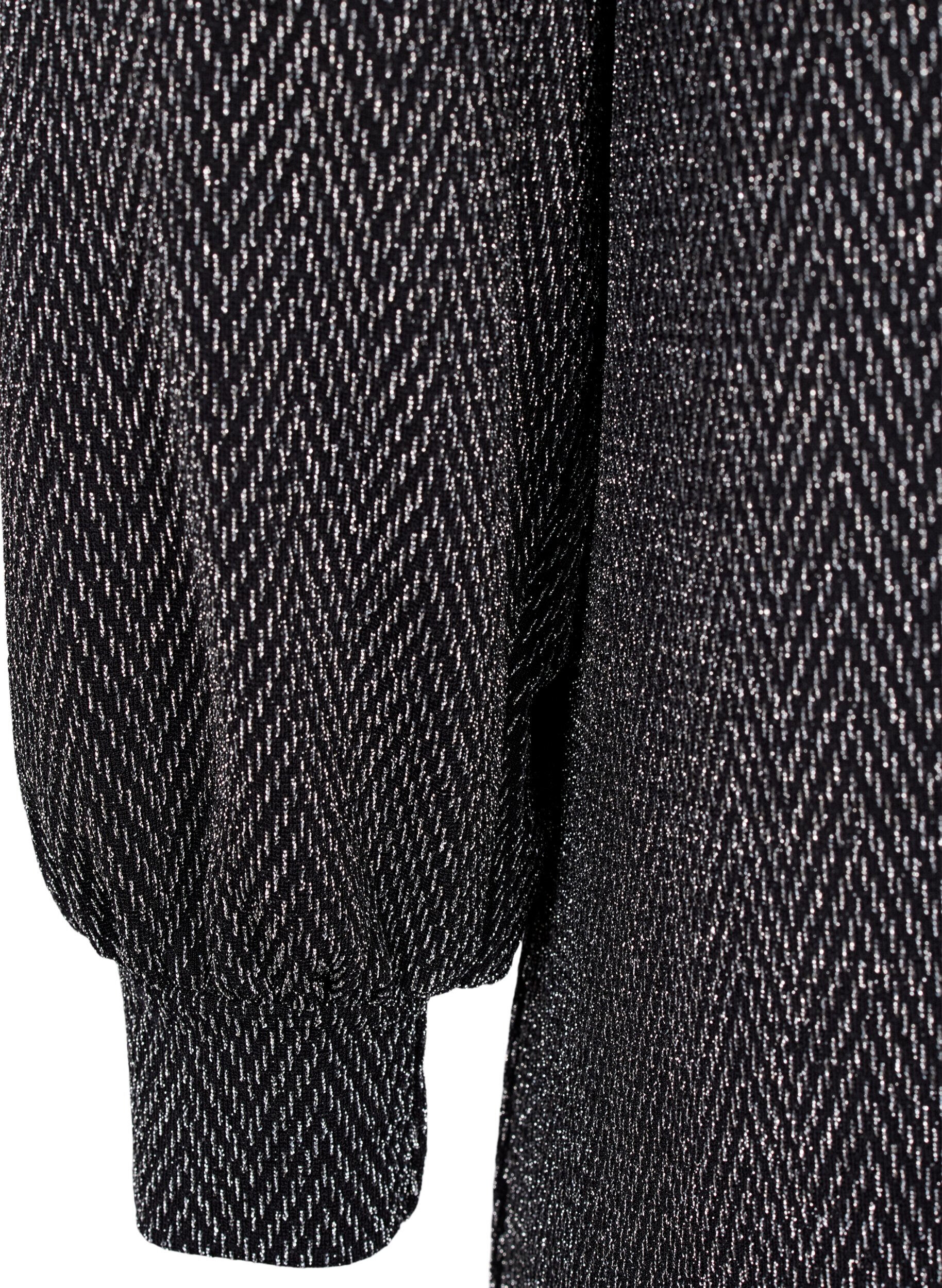 Zizzi Robe avec un motif en zigzag et des paillettes, Silver ZigZagShimmer, Packshot image number 3