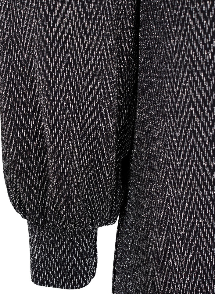 Robe avec un motif en zigzag et des paillettes, Silver ZigZagShimmer, Packshot image number 3