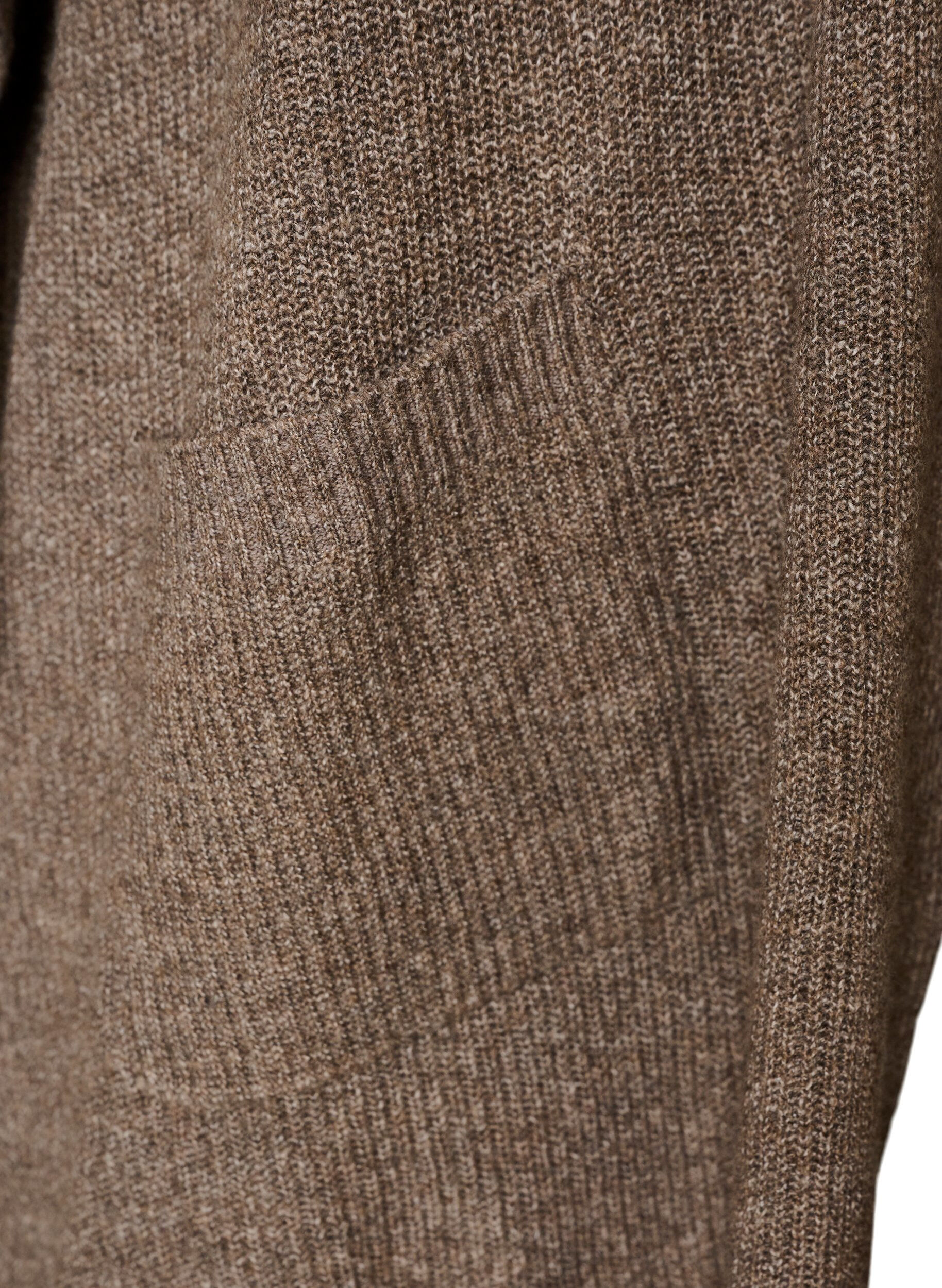 ZizziCardigan ouvert sur le devant &agrave; manches larges, Marron, Packshot image number 3