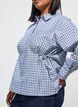 Chemise ample &agrave; carreaux avec ceinture &agrave; nouer, Bleu, Model image number 4