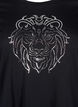 T-shirt en coton avec impression, Black w. Silverlion, Packshot image number 2