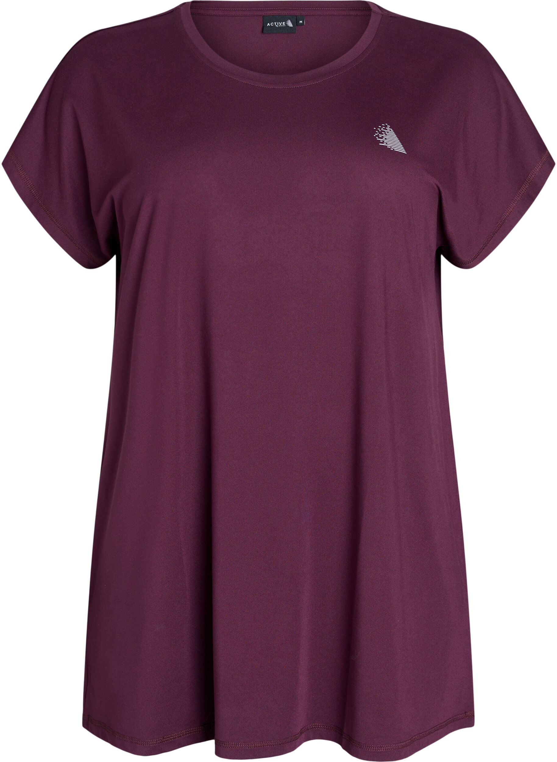 Zizzi T-shirt long de sport, Bordeaux, Packshot image number 0