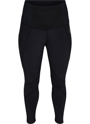 Collants d'entraînement courts avec effet ventre plat, Black, Packshot image number 0