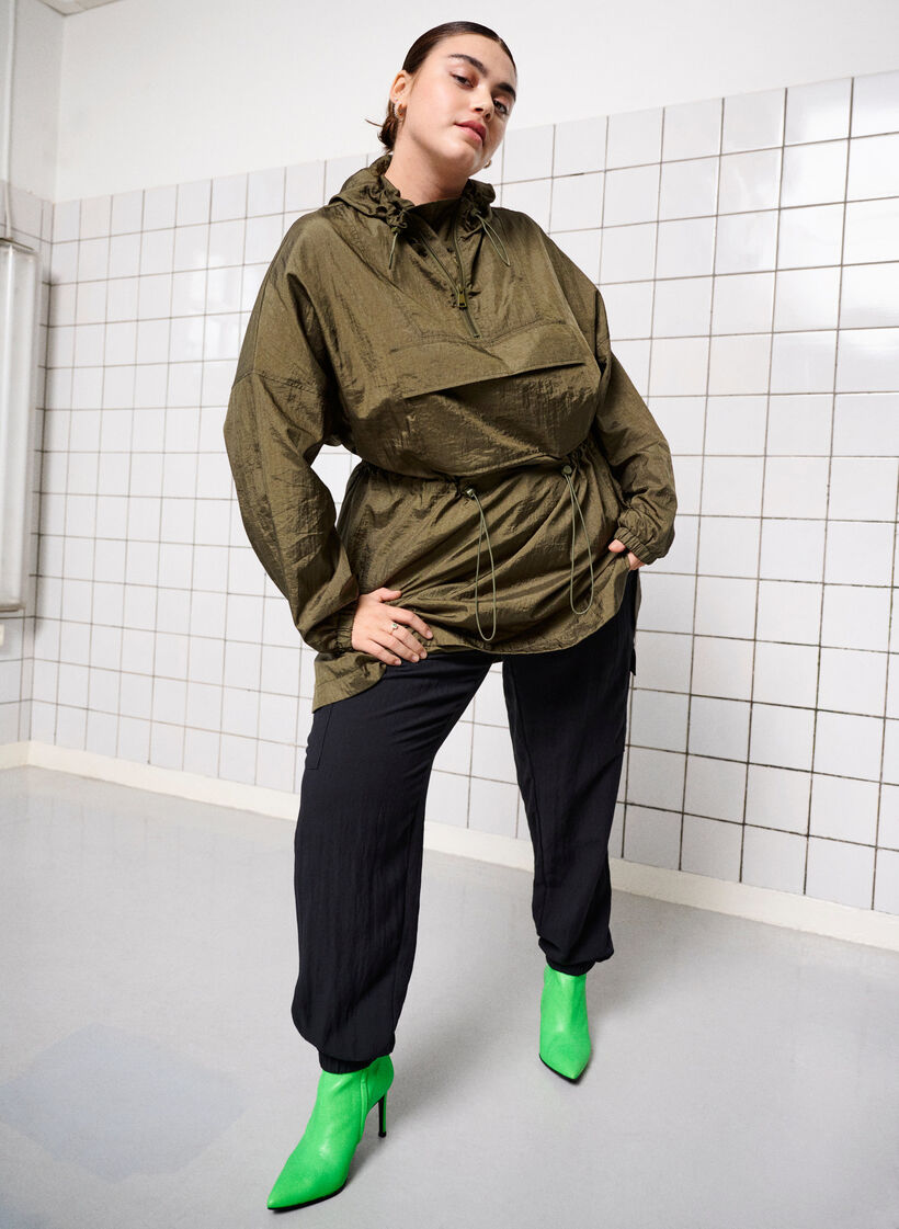 Anorak long avec capuche et poche, Grape Leaf, Image image number 0