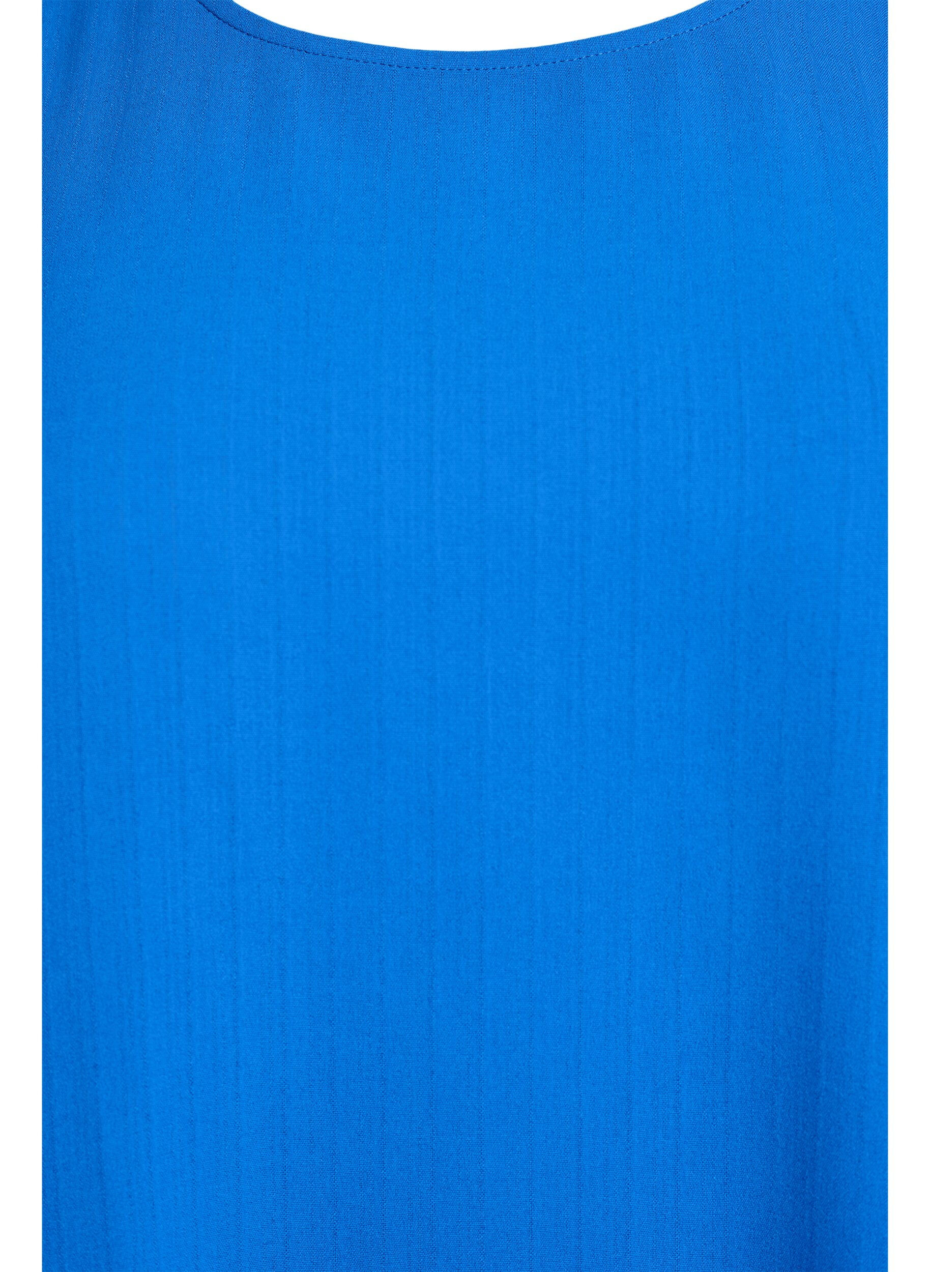 Zizzi Chemisier &agrave; manches courtes avec col rond, Bleu, Packshot image number 2