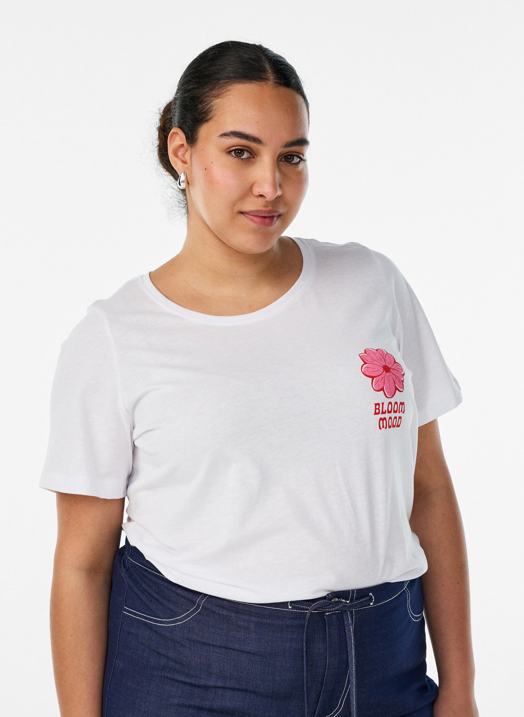 T-shirt imprim&eacute;, Blanc, Model
