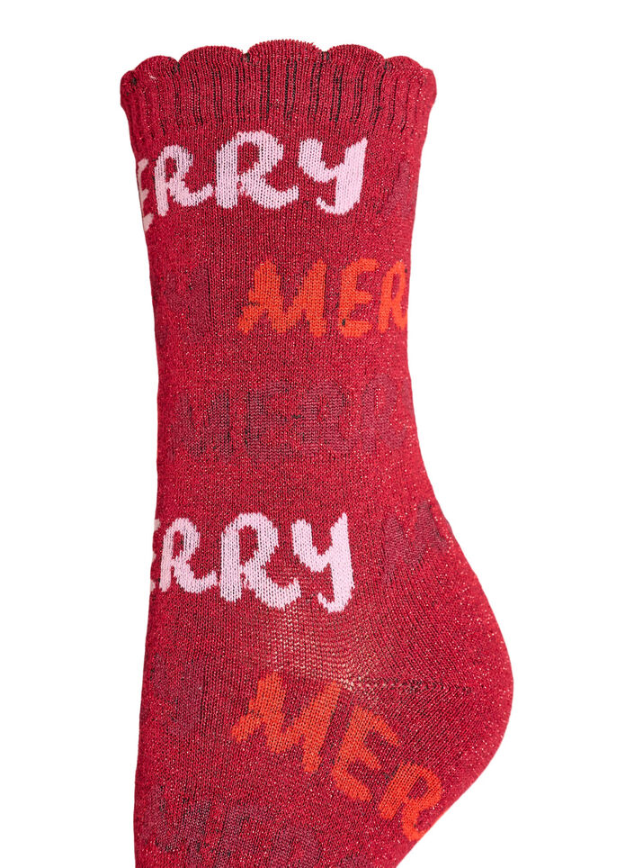 Lot de 2 paires de chaussettes de No&euml;l, Rouge, Packshot image number 3