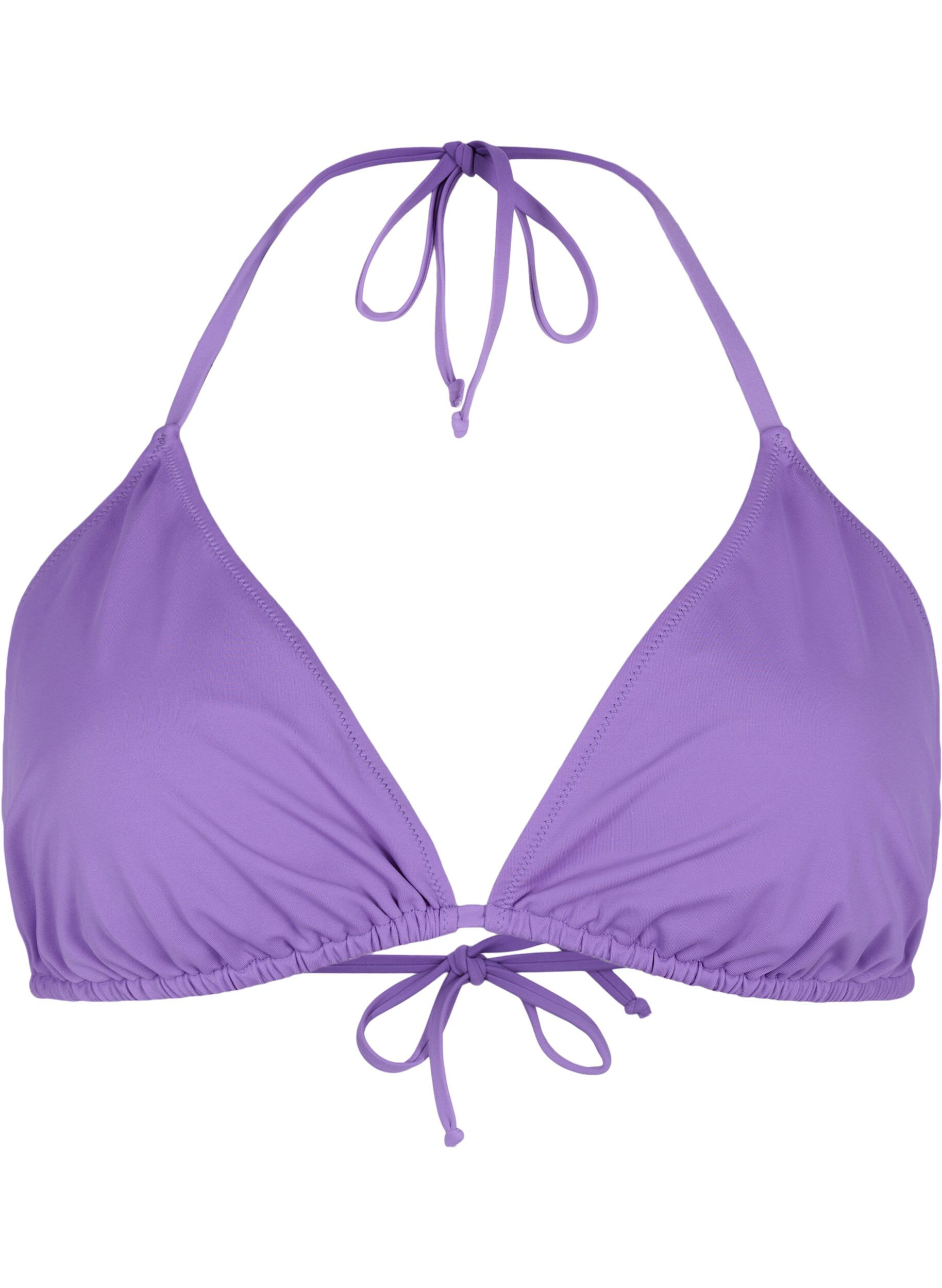 Zizzi Haut de bikini forme triangle de couleur unie, Violet, Packshot image number 0