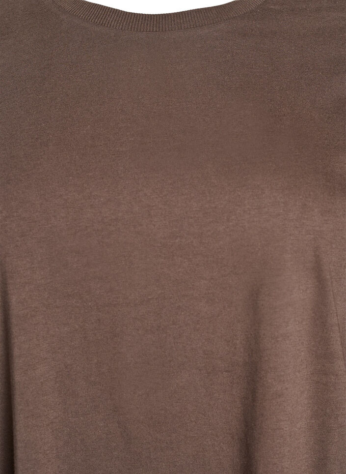 Robe t-shirt en coton jusqu'aux genoux, Marron, Packshot image number 2