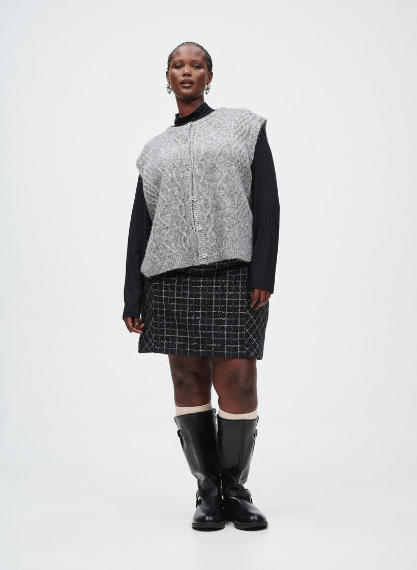 Chemisier à manches longues et col montant, Noir, Image image number 0