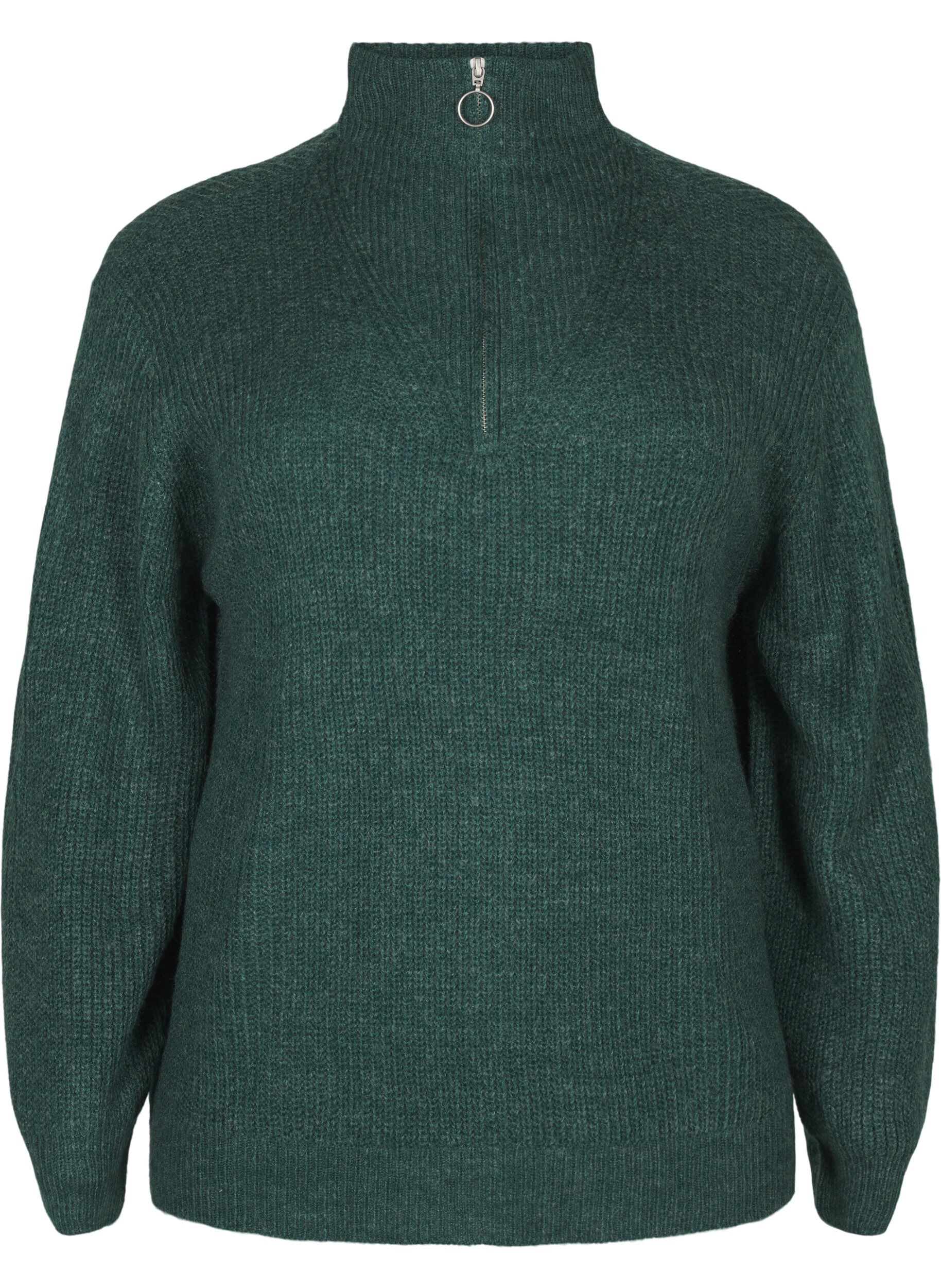 FLASH - Pull en tricot avec col haut et fermeture &eacute;clair
