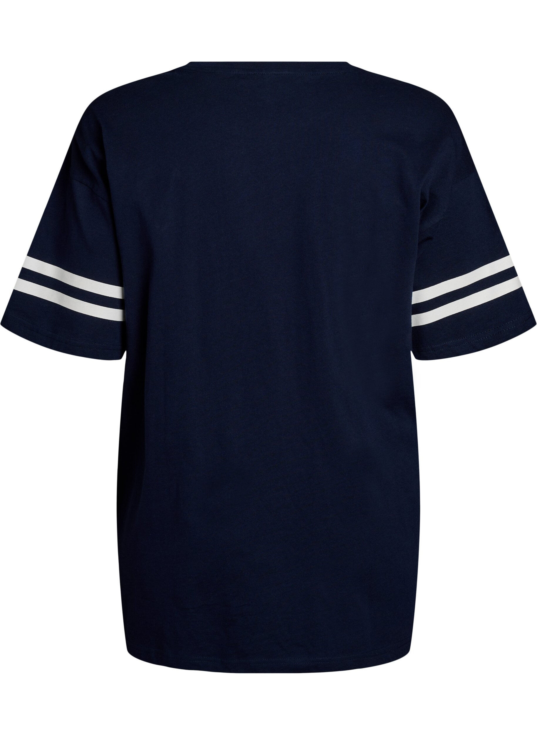 Zizzi T-shirt coll&egrave;ge oversize et sportif, Bleu, Packshot image number 1