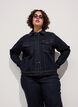 Veste en jean classique avec surpiq&ucirc;res contrastantes, Bleu, Model image number 0