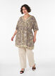 Tunique en viscose &agrave; imprim&eacute; cachemire et lien &agrave; nouer, Jaune, Model image number 1