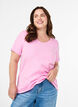 T-shirt basic uni en coton, Rose, Model image number 0