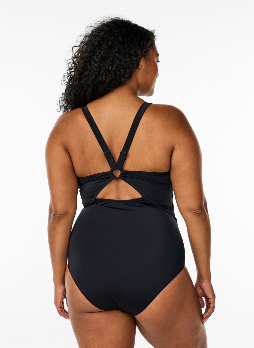 Maillot de bain avec détail au dos, Noir, Model image number 1