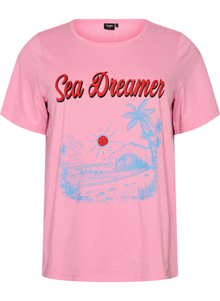 T-shirt imprim&eacute;, Rose, Packshot image number 0