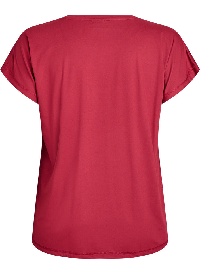 T-shirt de sport couleur unie, Rouge, Packshot