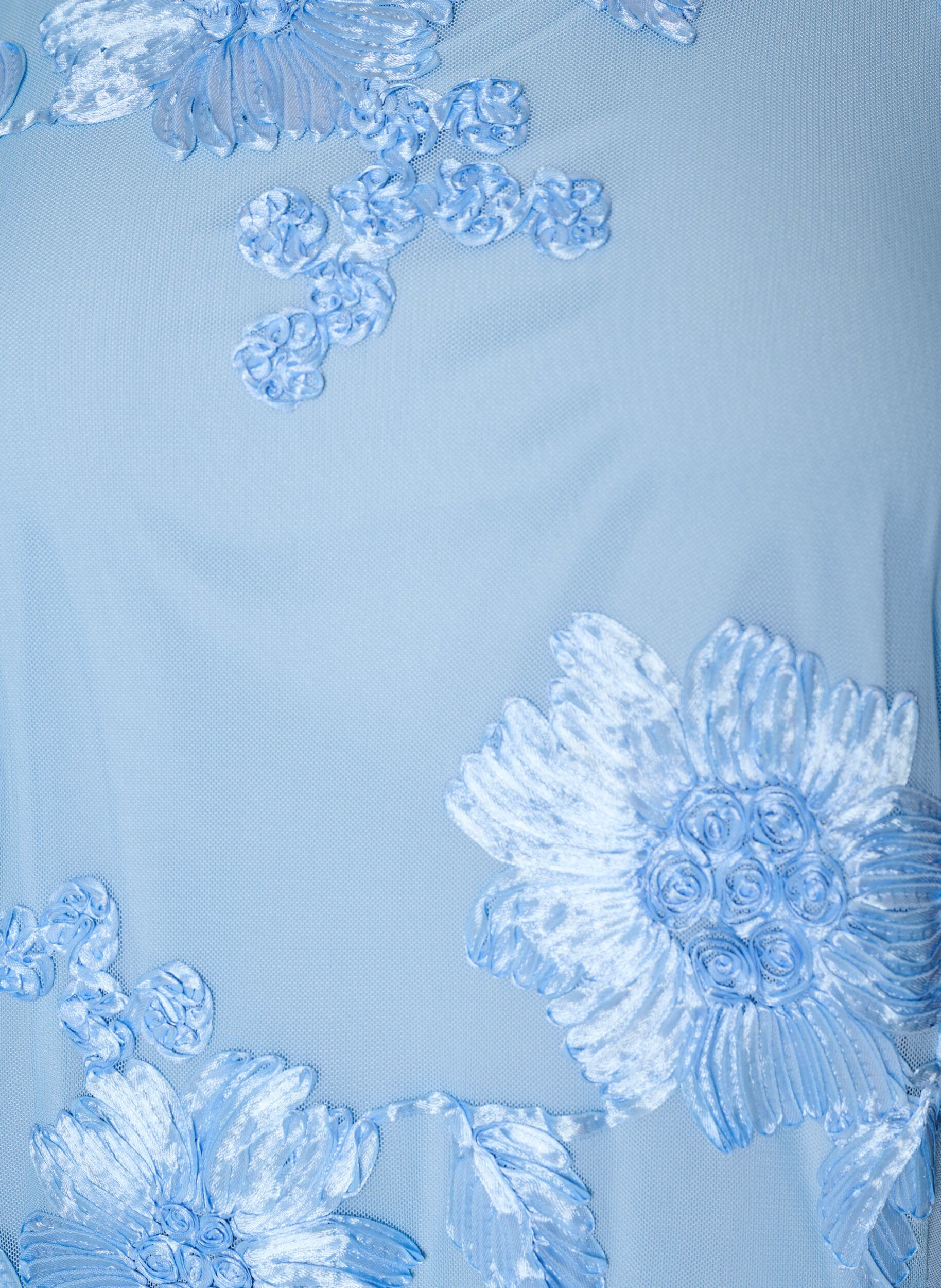 ZizziRobe en maille avec applications florales, Bleu Clair, Packshot image number 2