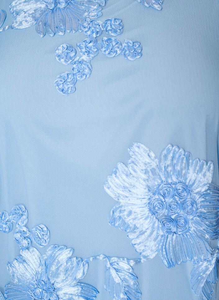 Robe en maille avec applications florales, Bleu Clair, Packshot image number 2