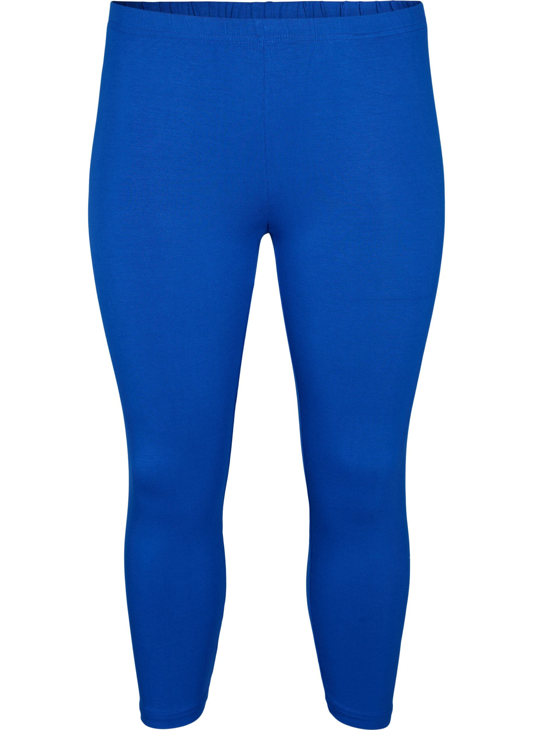 ZizziLeggings basiques longueur 3/4 en viscose, Bleu, Packshot image number 0