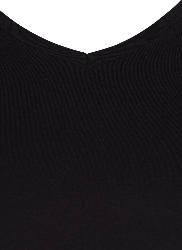T-shirt basic uni en coton, Noir, Packshot image number 2