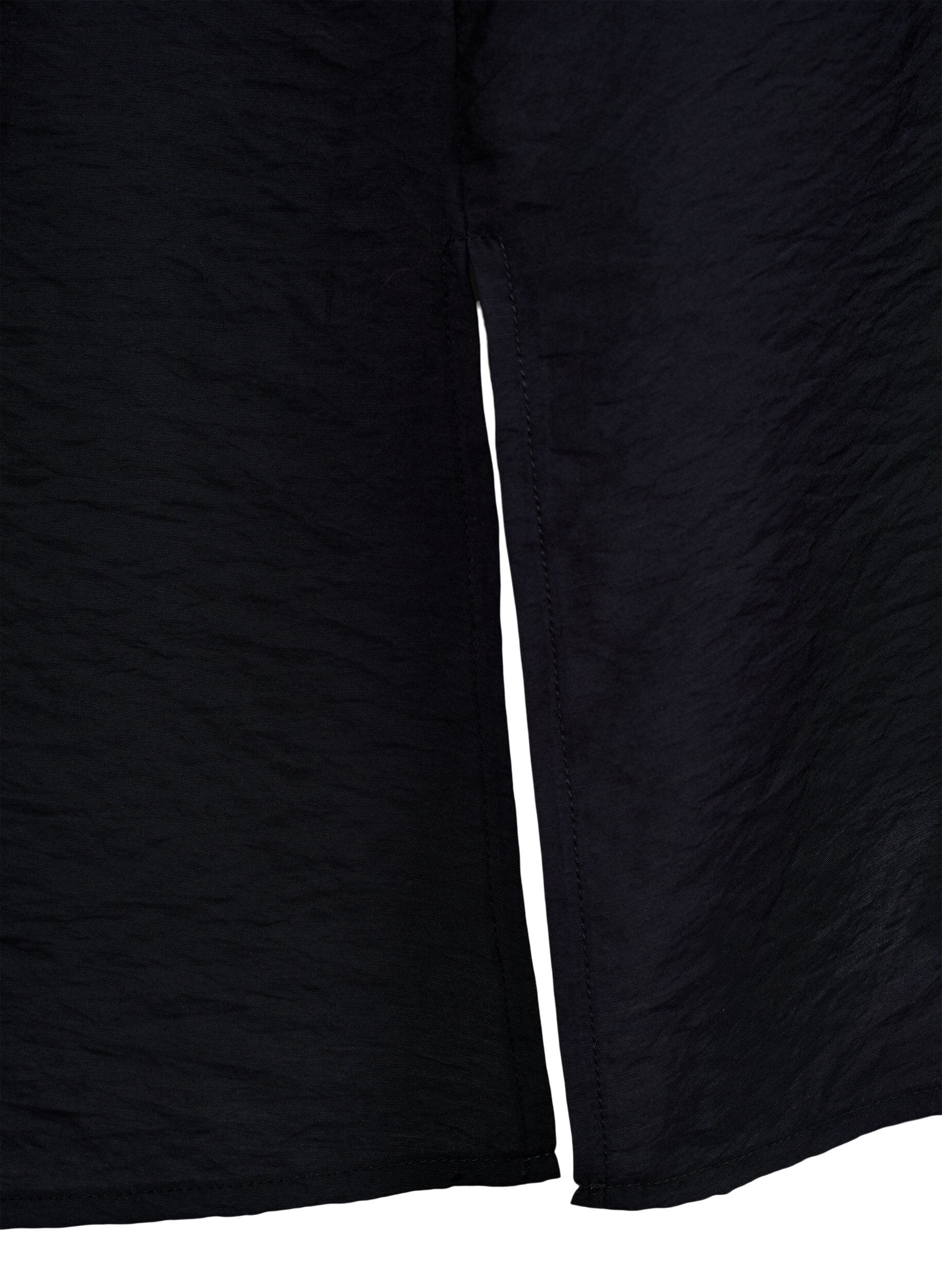 ZizziRobe &agrave; col en V en viscose, Noir, Packshot image number 3