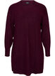 Robe courte en maille avec un motif textur&eacute; en V, Bordeaux, Packshot image number 0