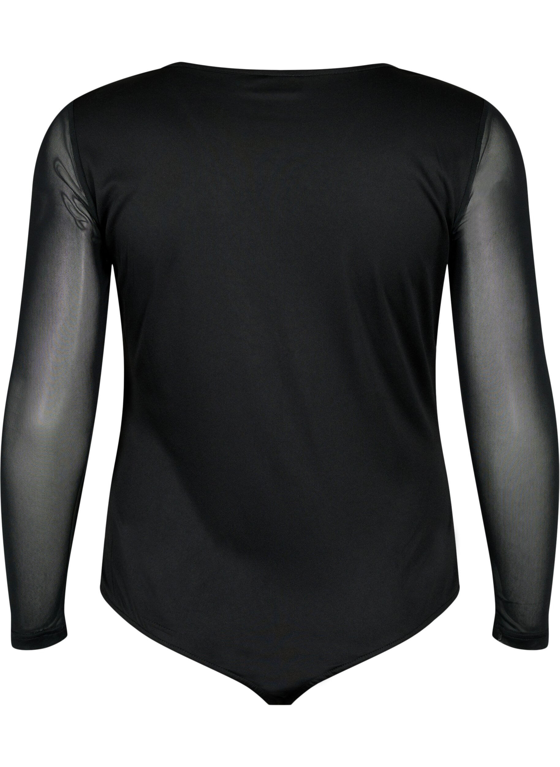 Zizzi Body avec dentelle et mesh, Black, Packshot image number 1