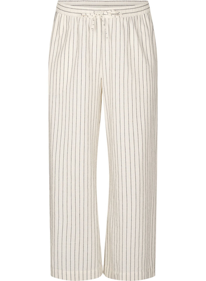 Pantalon ample avec taille haute et poches, Vanille, Packshot image number 0