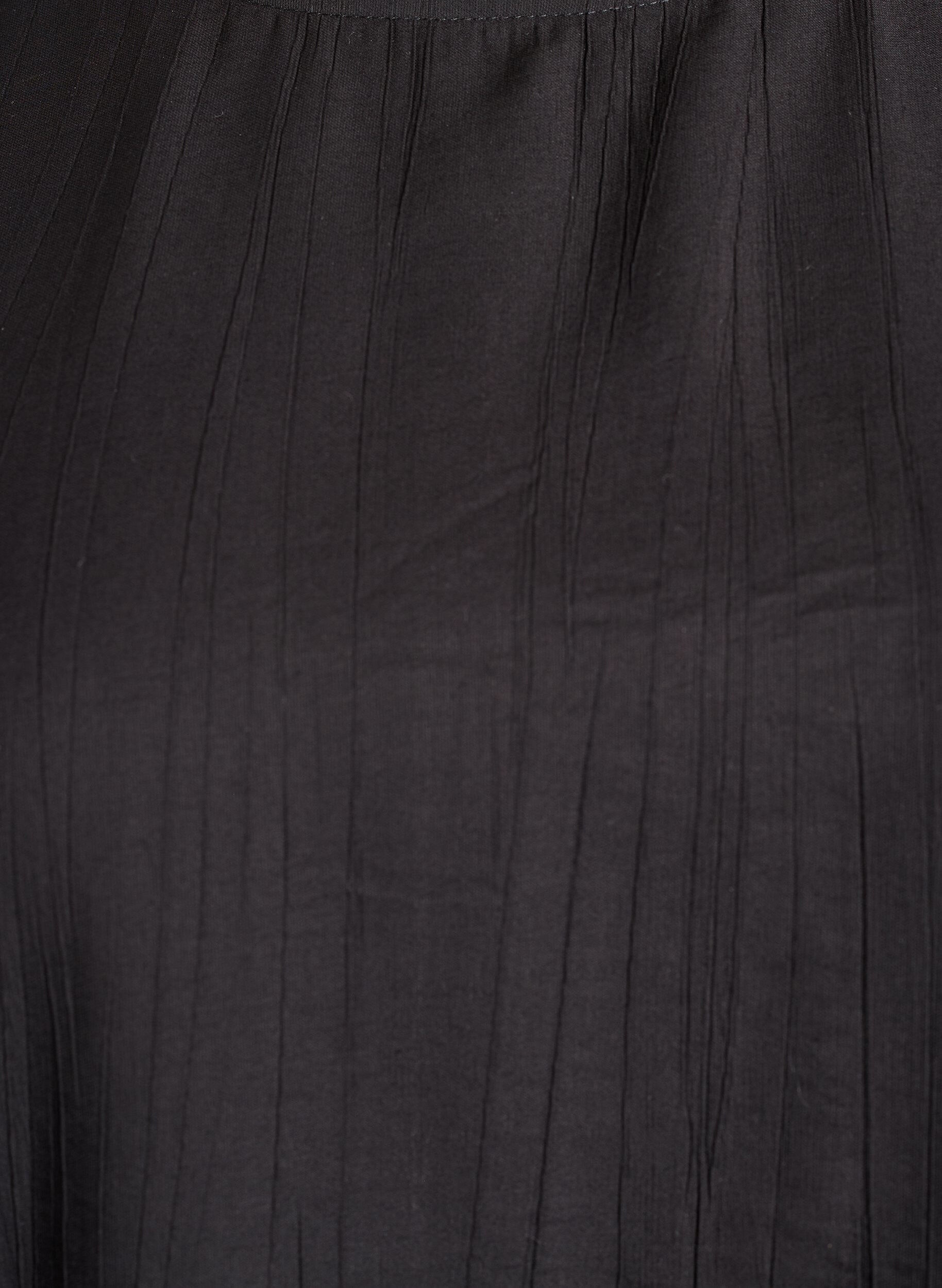 Zizzi Blouse en viscose &agrave; manches 3/4 effet ballon, Noir, Packshot image number 2