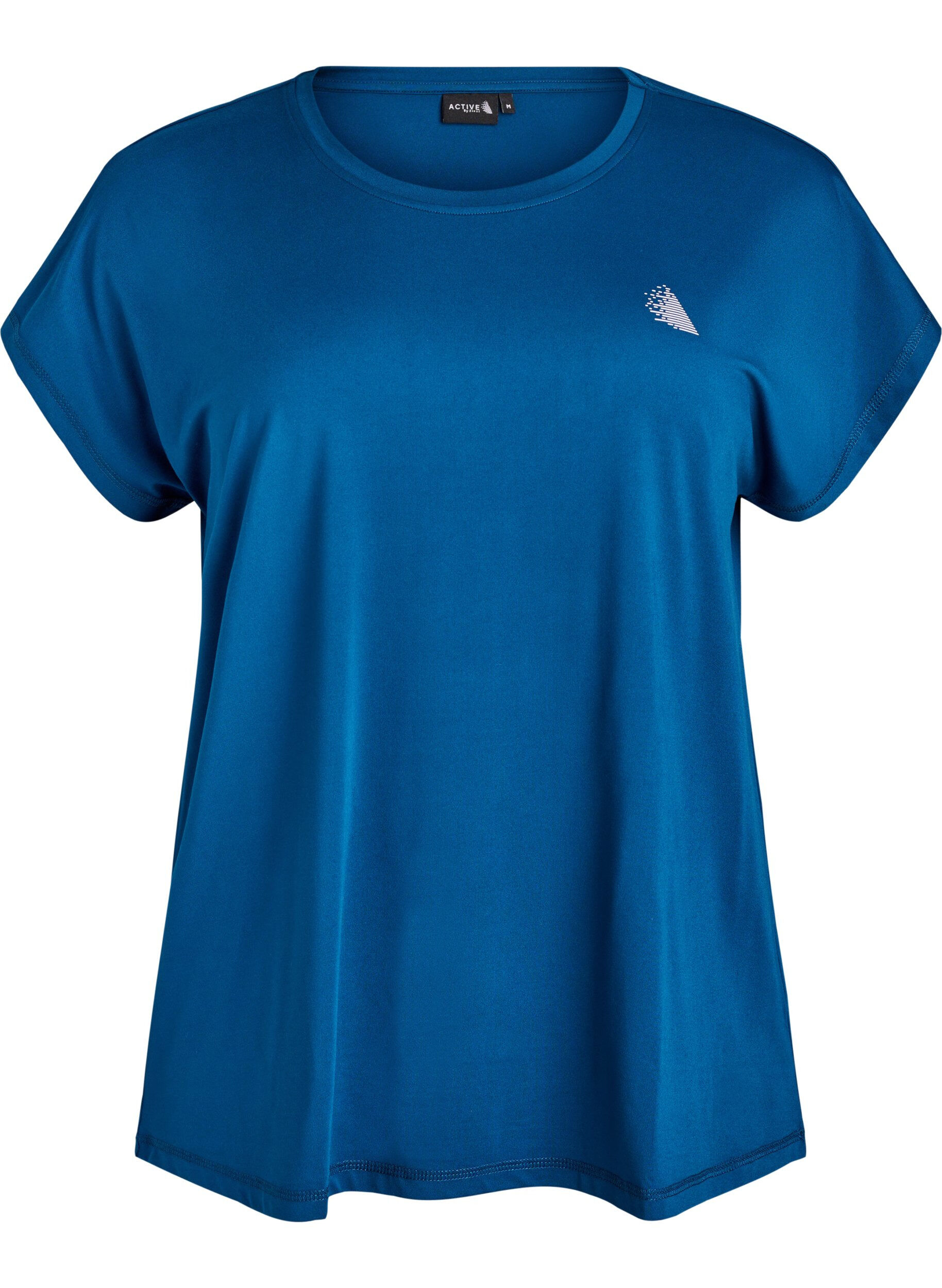 ZizziT-shirt de sport couleur unie, Bleu, Packshot image number 0