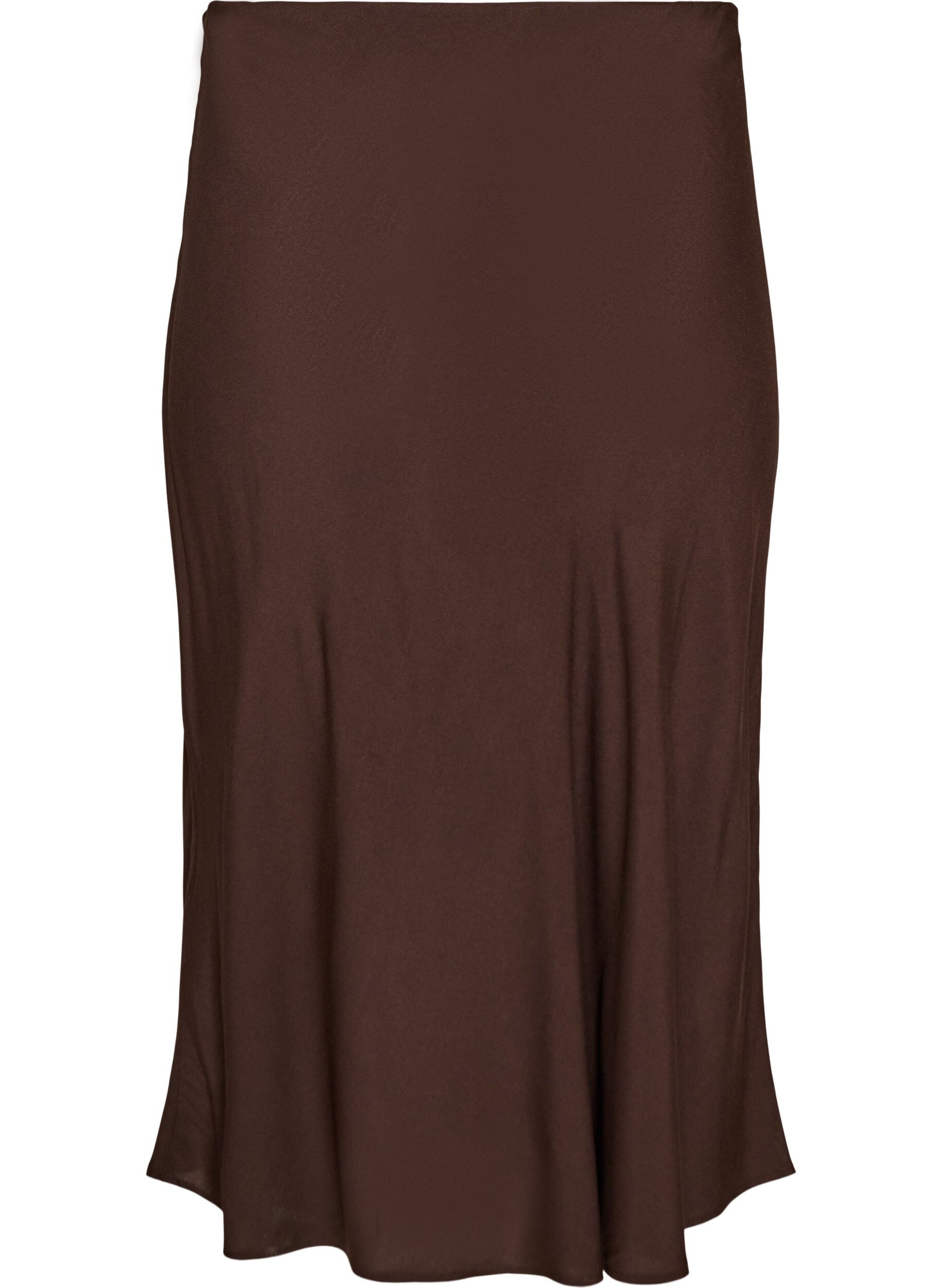 ZizziJupe en viscose avec une ceinture &eacute;lastique, Marron, Packshot image number 1