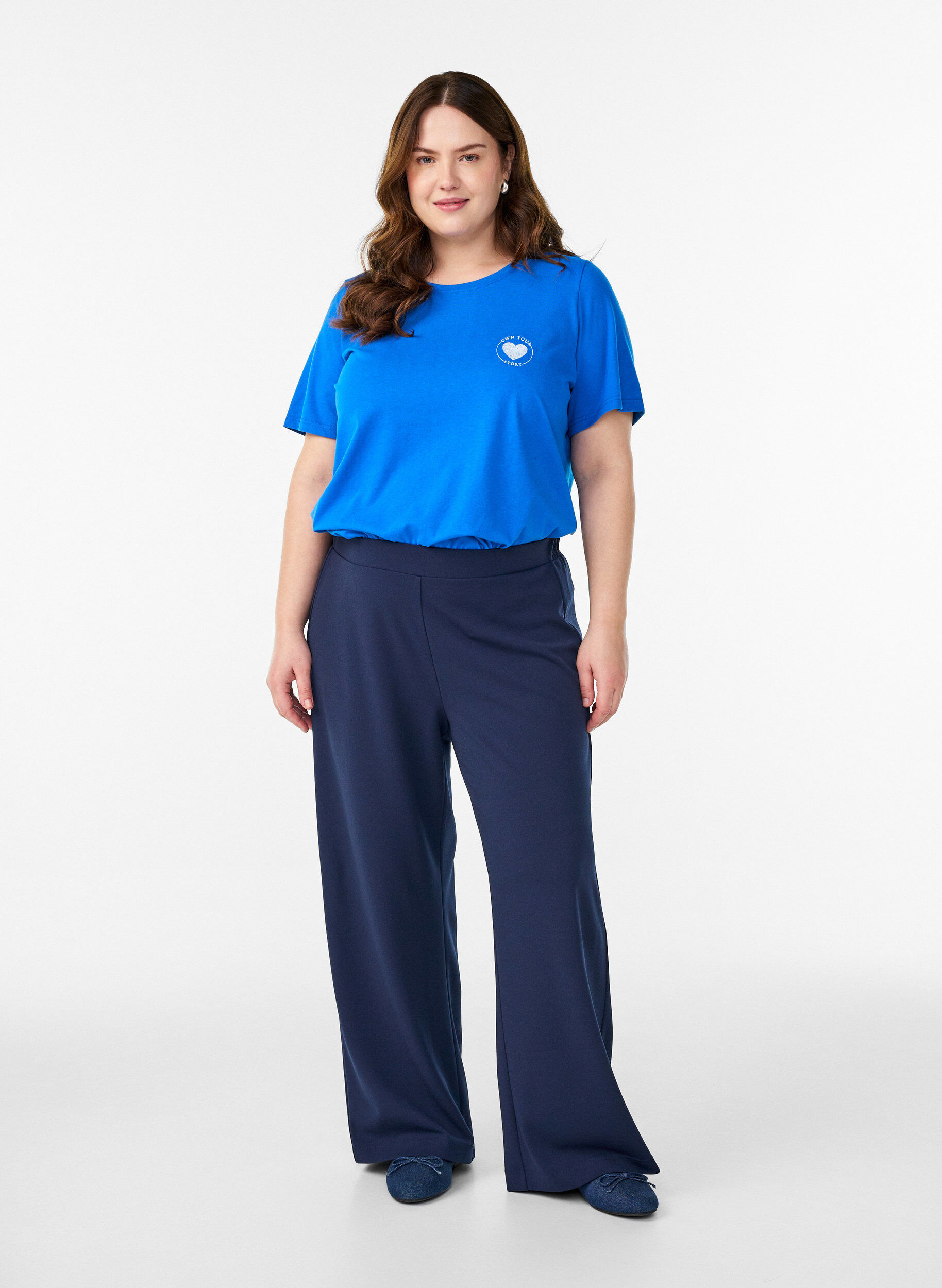 Zizzi T-shirt imprim&eacute;, Bleu, Model image number 1