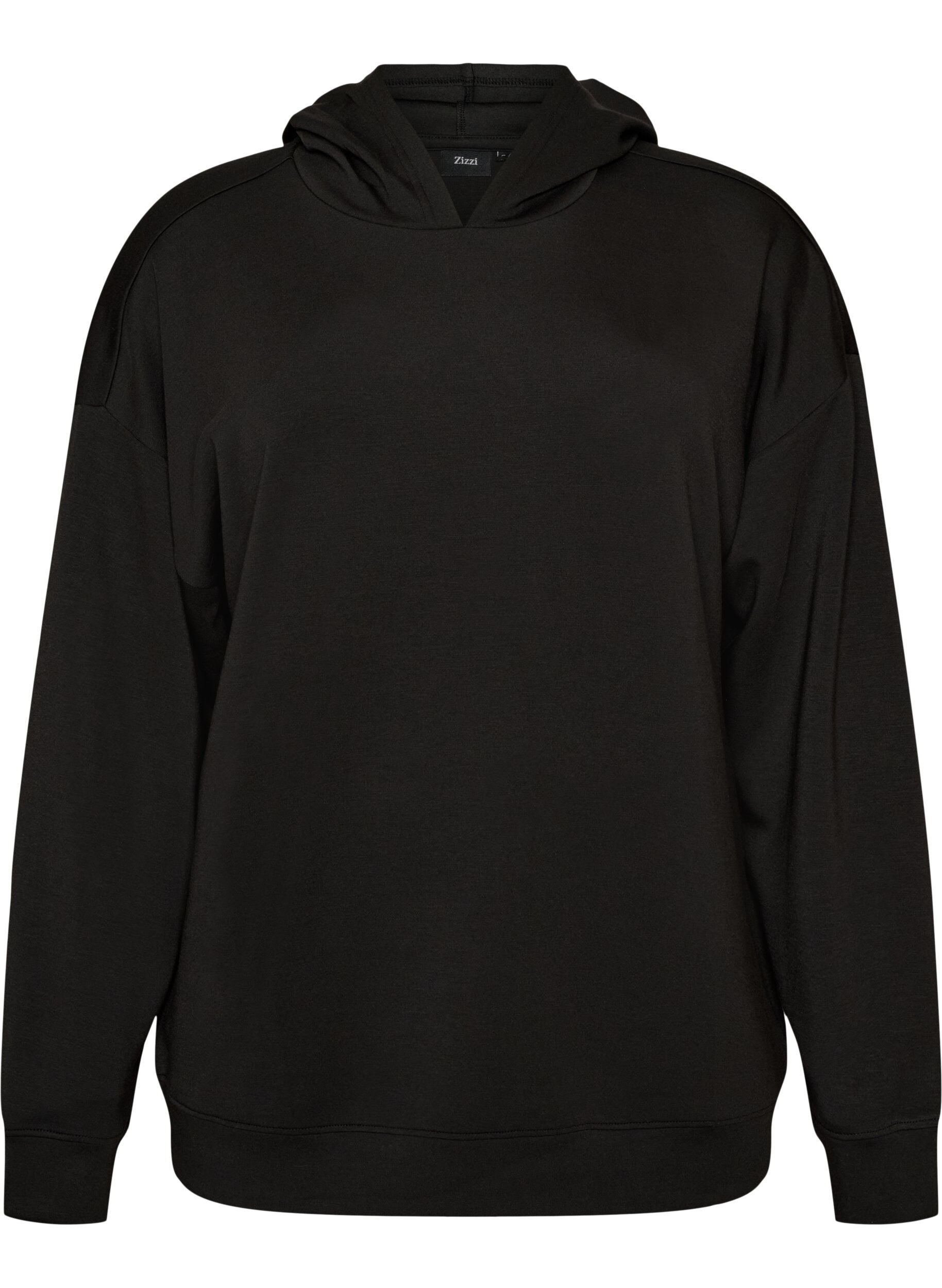 ZizziSweat &agrave; capuche en jersey, Noir, Packshot image number 0