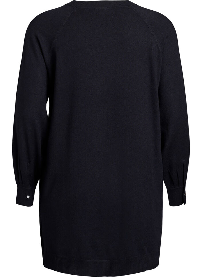 Robe courte en maille avec manches raglan, Noir, Packshot image number 1