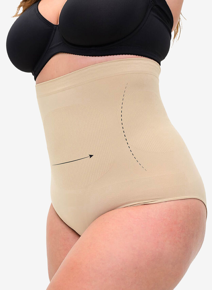 Sous-v&ecirc;tements gainants &agrave; taille haute, Beige, Model image number 0