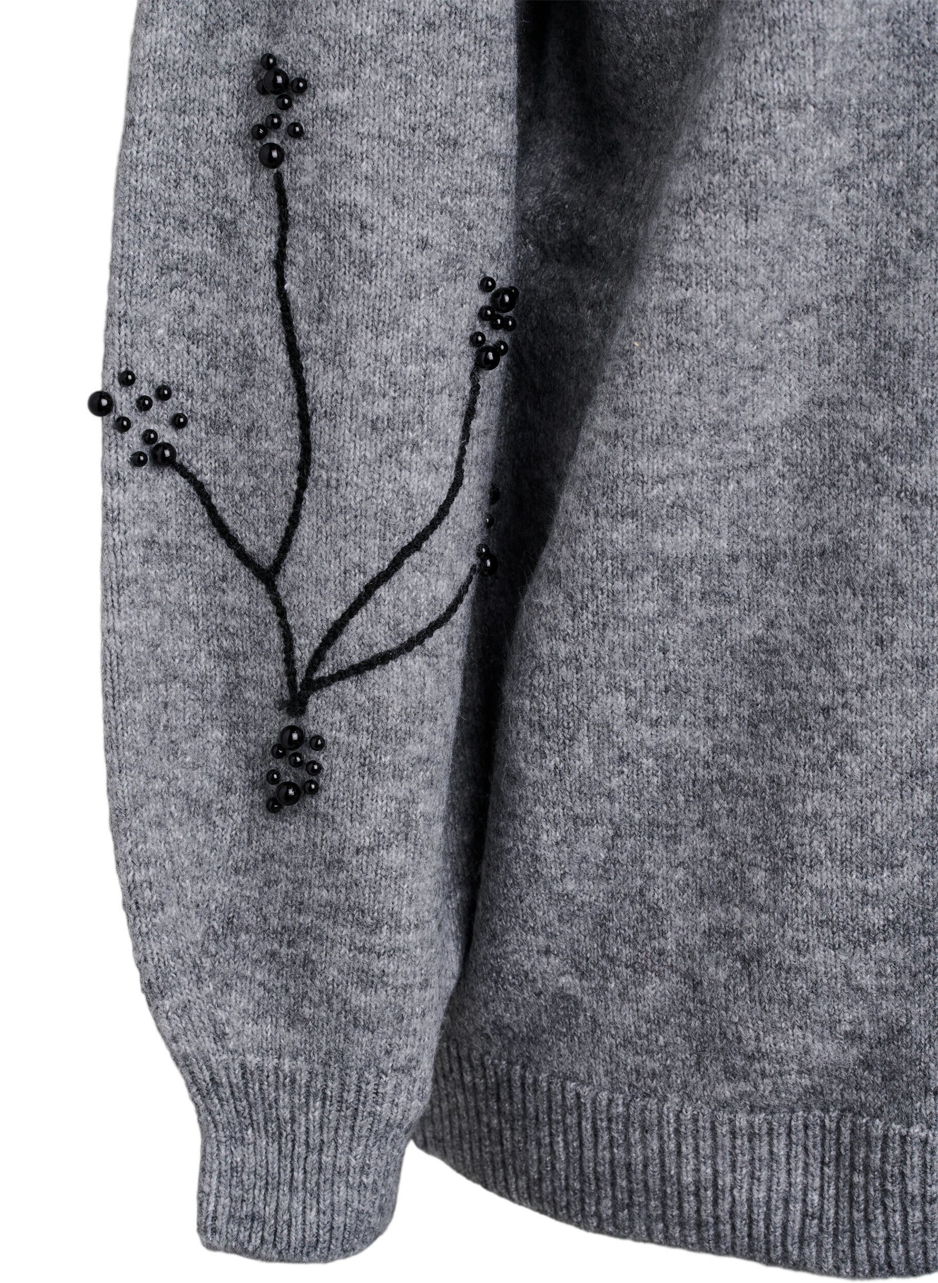 Zizzi Pull brod&eacute; de perles, Gris, Packshot image number 3