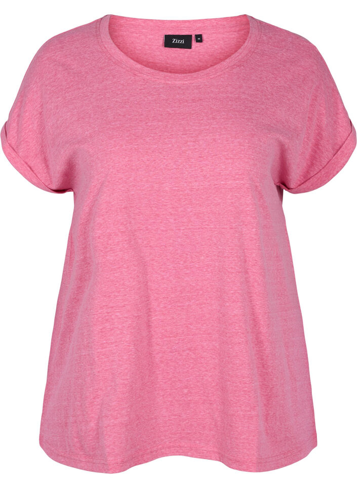 T-shirt chiné en coton, Fandango Pink Mél, Packshot image number 0