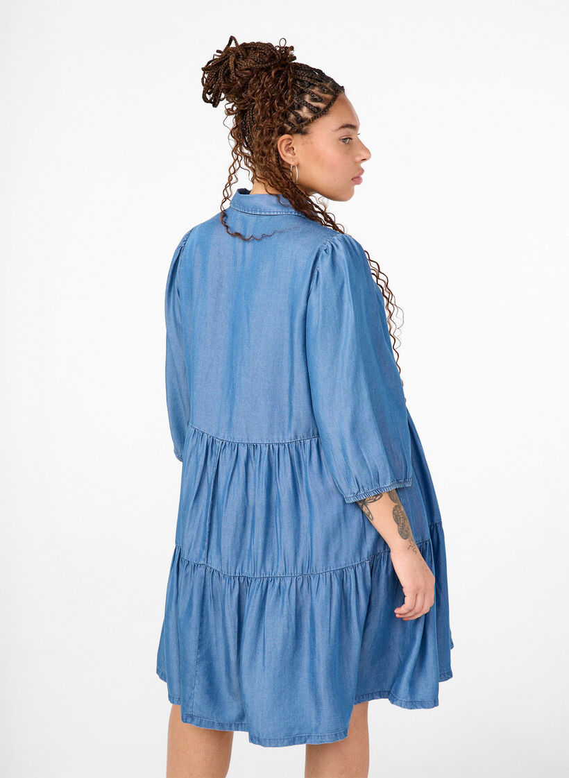 Robe en jean en TENCEL™ Lyocell avec manches 3/4, Blue Denim, Model image number 1