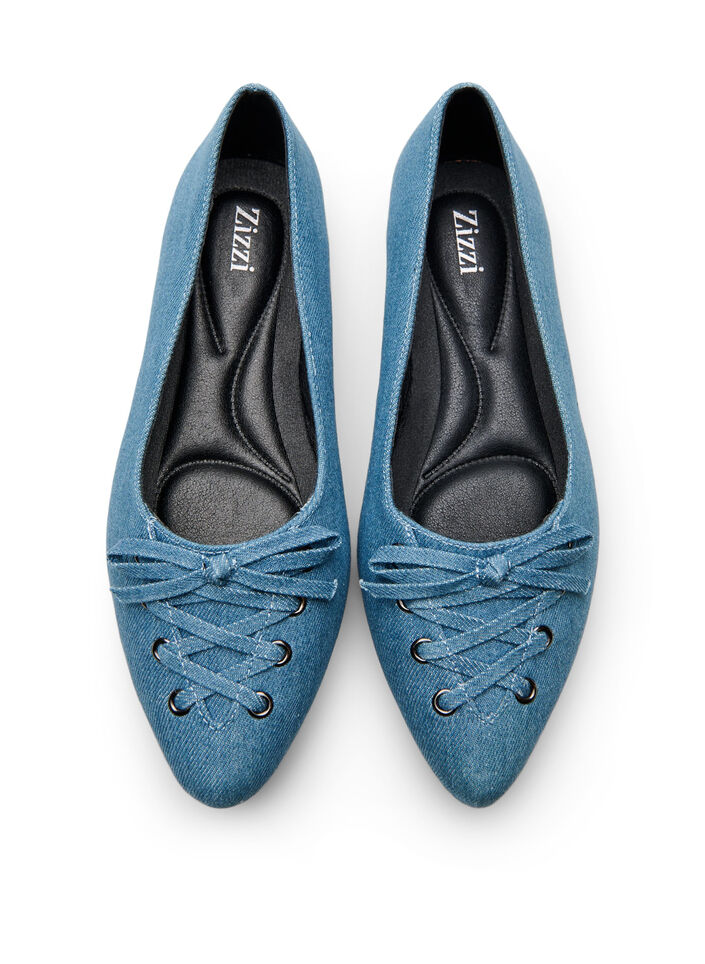 Ballerine &agrave; lacets, Bleu, Packshot image number 2