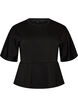 Blouse peplum avec manches longueur coude, Noir, Packshot image number 0