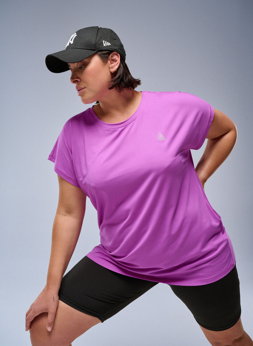 T-shirt de sport couleur unie, Violet, Image