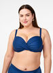 Haut de bikini avec armatures et drap&eacute;, Bleu, Model image number 0