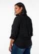 Chemise en lin et viscose avec manches 3/4, Noir, Model image number 2