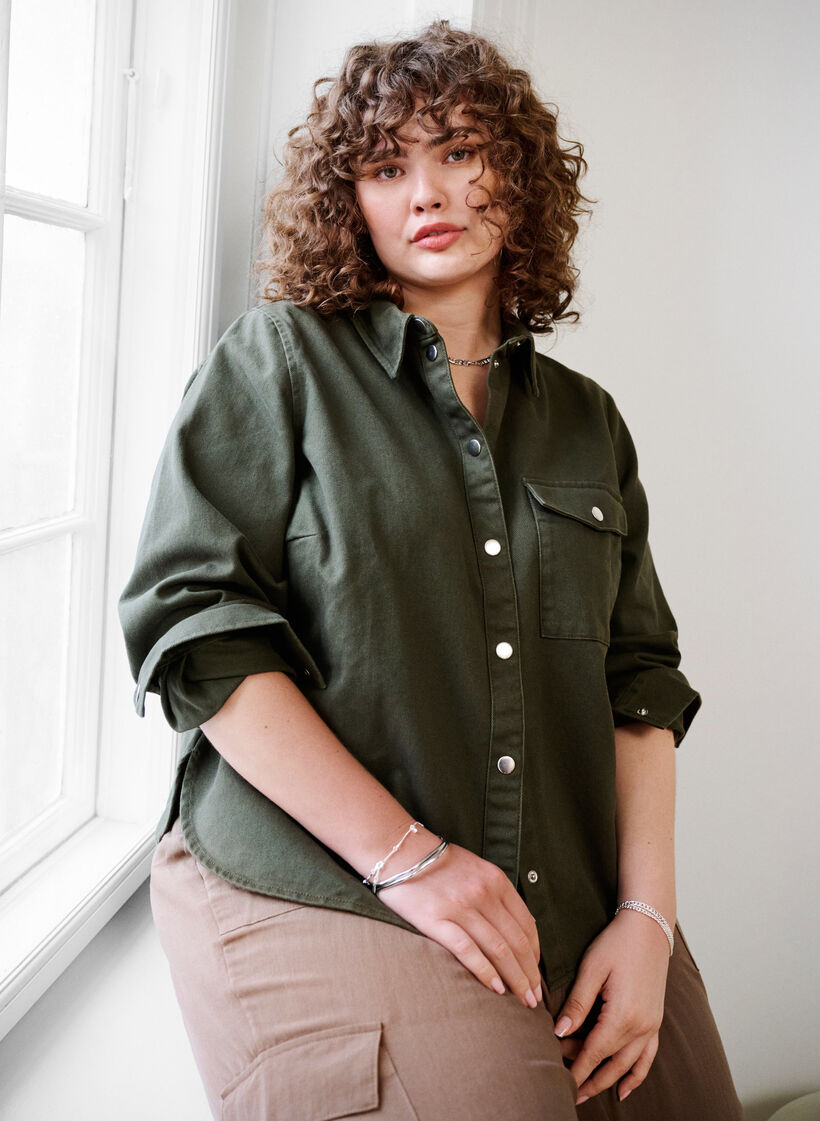 Veste en toile boutonnée, Forest Night, Image image number 0