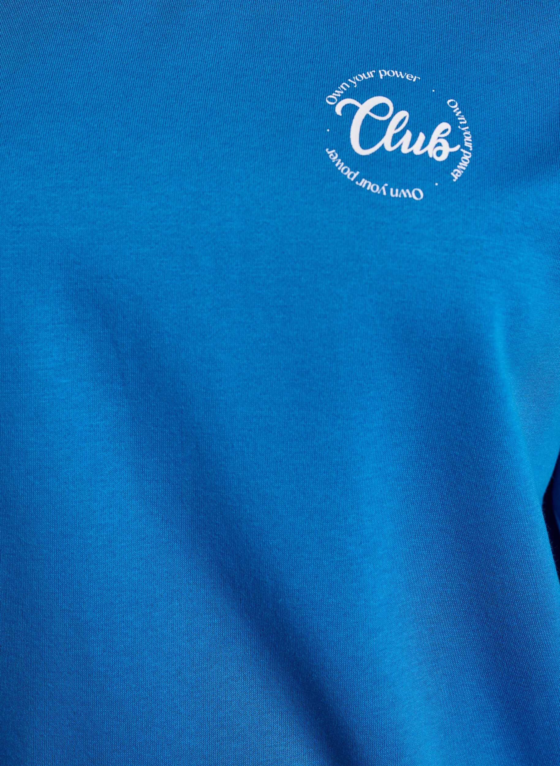 Zizzi Sweatshirt avec imprim&eacute; texte, Bleu, Packshot image number 2