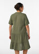 Robe courte &eacute;vas&eacute;e en mousseline de coton, Vert, Model image number 2