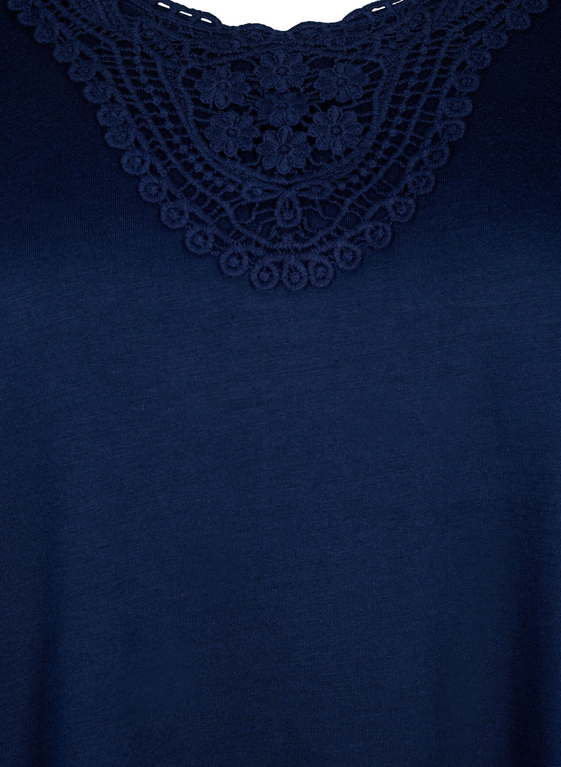 Zizzi Haut sans manches avec dentelle, Navy Blazer, Packshot image number 2